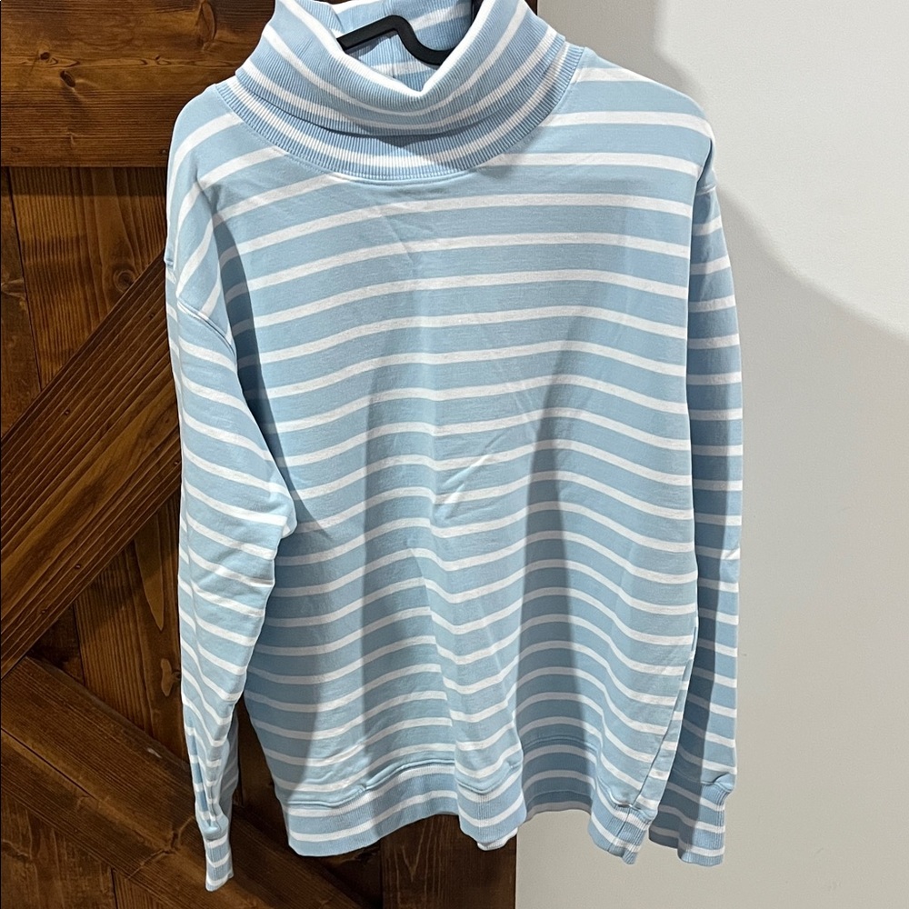 Addison Bay Sky Blue and White Striped Top